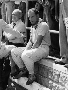 Stirling Moss at the British Grand Prix, Aintree, 1955