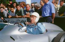 Stirling Moss prepares for the off. Goodwood festival of speed
