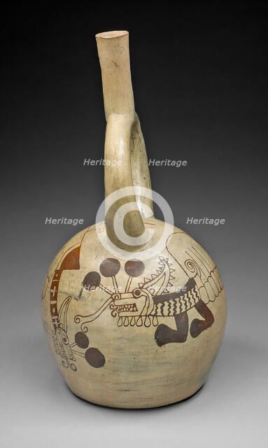 Stirrup Vessel Depicting a Supernatural Being within a Shell, 100 B.C./A.D. 500. Creator: Unknown.