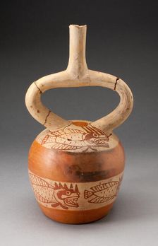 Stirrup Vessel Depicting Bands of Abstract Fish, 100 B.C./A.D. 500. Creator: Unknown