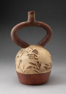 Stirrup Vessel Depicting Supernatral Being within a Shell, 100 B.C./A.D. 500. Creator: Unknown