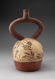 Stirrup Vessel Depicting Supernatral Being within a Shell, 100 B.C./A.D. 500. Creator: Unknown