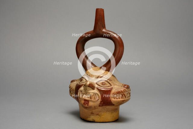 Stirrup Vessel in the Form of Multi-Headed Feline Being, A.D. 250/500. Creator: Unknown.