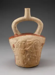 Stirrup Vessel Incised with Supernatural Battle Scene, 100 B.C./A.D. 500. Creator: Unknown