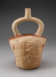 Stirrup Vessel Incised with Supernatural Battle Scene, 100 B.C./A.D. 500. Creator: Unknown