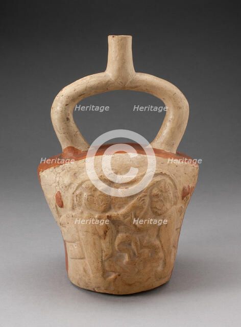 Stirrup Vessel Incised with Supernatural Battle Scene, 100 B.C./A.D. 500. Creator: Unknown.