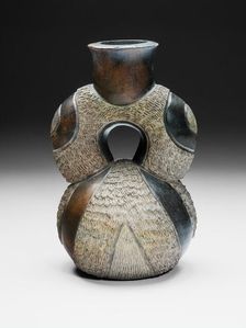 Stirrup Vessel with Textured Surface, c. 800 B.C. Creator: Unknown