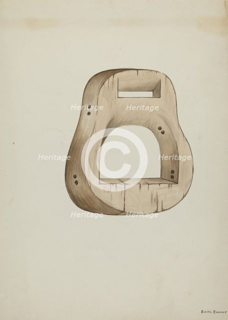 Stirrup, c. 1937. Creator: Edith Towner.