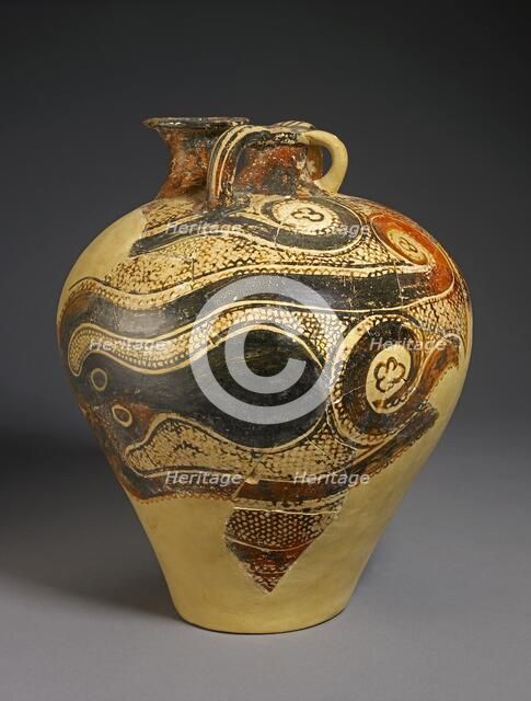 Stirrup jar, Late Minoan II Period, c1450 -1400BC. Artist: Unknown.