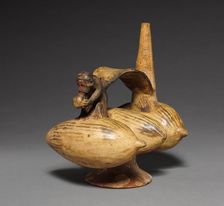 Stirrup Jar with Monkey and Three Fruits, 1000 or later. Creator: Unknown