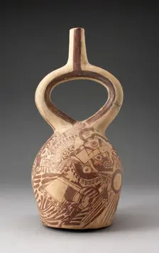 Stirrup Spout Vessel Depicting Mythic Battle, 100 B.C./A.D. 500. Creator: Unknown