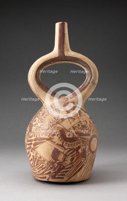 Stirrup Spout Vessel Depicting Mythic Battle, 100 B.C./A.D. 500. Creator: Unknown.
