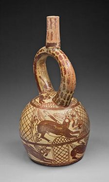 Stirrup Spout Vessel Depicting a Deer Hunt, 100 B.C./A.D. 500. Creator: Unknown