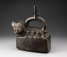 Stirrup-Spout Vessel Depicting a Puma with Suckling Cubs, A.D. 1100/1470. Creator: Unknown