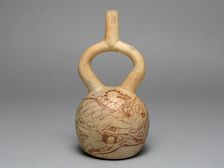Stirrup Spout Vessel Depicting Costumed Runners, 100 B.C./A.D. 500. Creator: Unknown