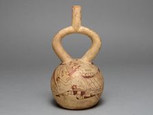 Stirrup Spout Vessel Depicting Costumed Runners, 100 B.C./A.D. 500. Creator: Unknown