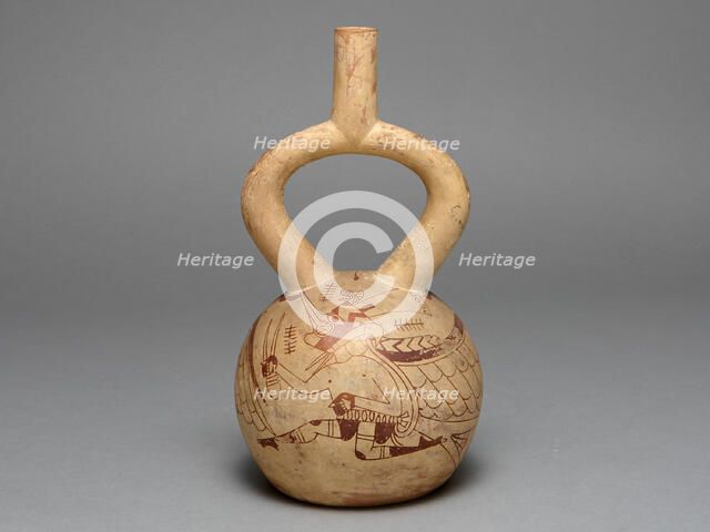 Stirrup Spout Vessel Depicting Costumed Runners, 100 B.C./A.D. 500. Creator: Unknown.