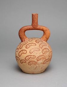 Stirrup Spout Vessel Depicting Diagonal Rows of Peanuts, A.D. 250/500. Creator: Unknown