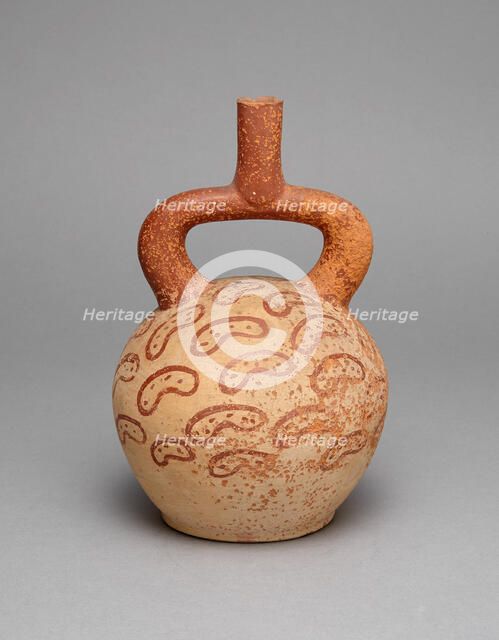 Stirrup Spout Vessel Depicting Diagonal Rows of Peanuts, A.D. 250/500. Creator: Unknown.