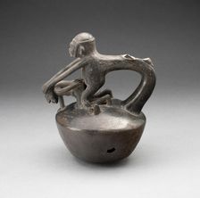 Stirrup Spout Vessel Depicting Erotic Scene, A.D. 1100/1470. Creator: Unknown