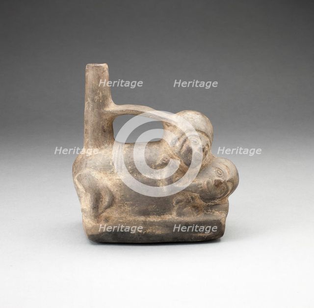 Stirrup Spout Vessel Depicing Erotic Scene, A.D. 1100/1470. Creator: Unknown.