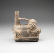 Stirrup Spout Vessel Depicing Erotic Scene, A.D. 1100/1470. Creator: Unknown