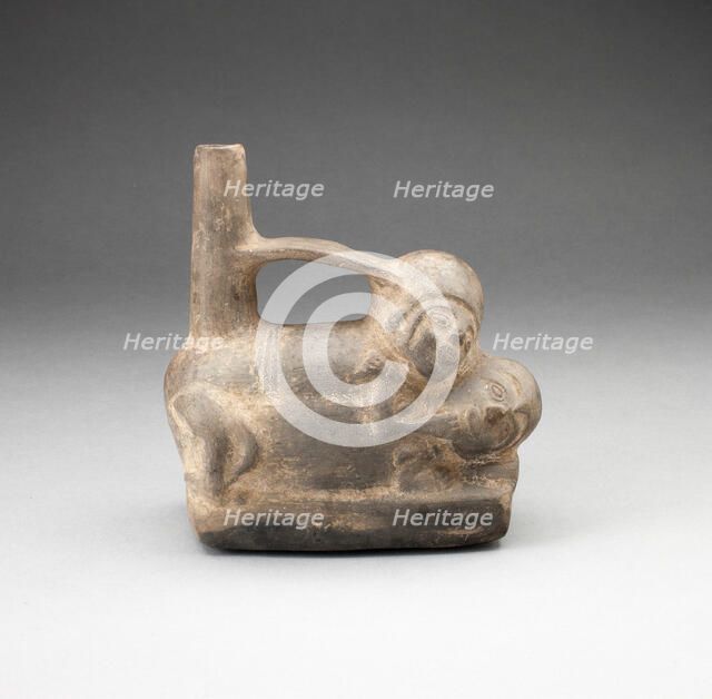 Stirrup Spout Vessel Depicing Erotic Scene, A.D. 1100/1470. Creator: Unknown.