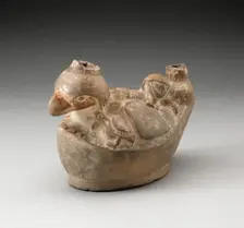 Stirrup Spout Vessel in Form of a Man Laying on a Bird, 100 B.C./A.D. 500. Creator: Unknown