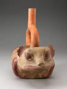 Stirrup Spout Vessel in Form of a Feline, 100 B.C./A.D. 500. Creator: Unknown