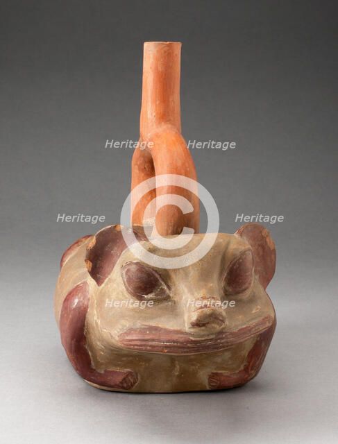 Stirrup Spout Vessel in Form of a Feline, 100 B.C./A.D. 500. Creator: Unknown.