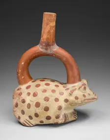 Stirrup Spout Vessel in Form of a Frog, 100 B.C./A.D. 500. Creator: Unknown