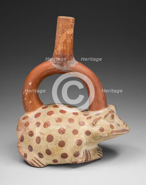 Stirrup Spout Vessel in Form of a Frog, 100 B.C./A.D. 500. Creator: Unknown.
