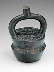 Stirrup Spout Vessel in Form of Stacked Bowls of Food, 100 B.C./A.D. 500. Creator: Unknown