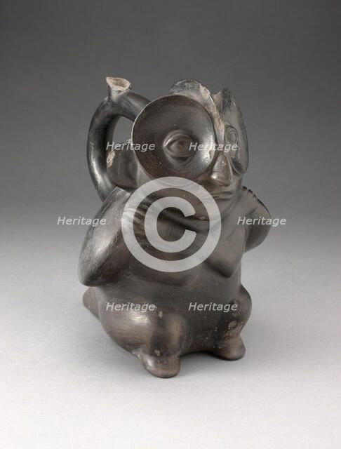 Stirrup Spout Vessel in the Form of a Anthropomorphic Owl, 100 B.C./A.D. 500. Creator: Unknown.