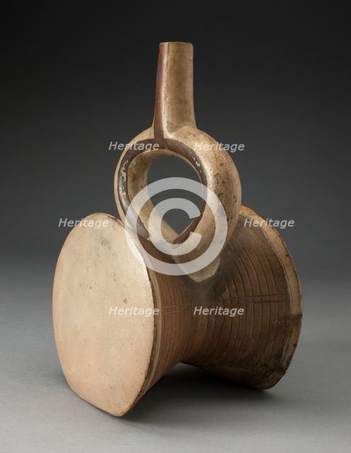 Stirrup Spout Vessel in the Form of a Drum, 100 B.C./A.D. 500. Creator: Unknown.