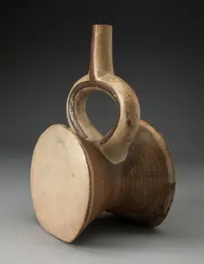 Stirrup Spout Vessel in the Form of a Drum, 100 B.C./A.D. 500. Creator: Unknown