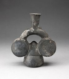 Stirrup Spout Vessel in the Form of Two Drums, A.D. 1200/1450. Creator: Unknown