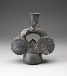 Stirrup Spout Vessel in the Form of Two Drums, A.D. 1200/1450. Creator: Unknown