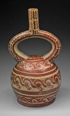 Stirrup Spout Vessel with Bird Head Design, 100 B.C./A.D. 500. Creator: Unknown