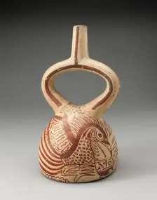 Stirrup Spout Vessel with Fineline Bird Motifs, 100 B.C./A.D. 500. Creator: Unknown