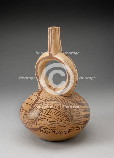 Stirrup Spout Vessel with Fineline Bird Motifs, 100 B.C./A.D. 500. Creator: Unknown.