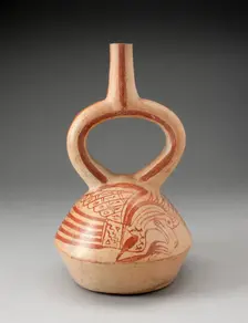 Stirrup Spout Vessel with Fineline Bird Motifs, 100 B.C./A.D. 500. Creator: Unknown