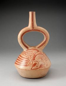 Stirrup Spout Vessel with Fineline Bird Motifs, 100 B.C./A.D. 500. Creator: Unknown