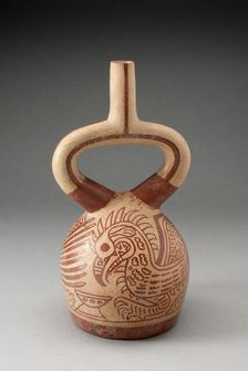 Stirrup Spout Vessel with Fineline Bird Motifs, 100 B.C./A.D. 500. Creator: Unknown