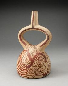 Stirrup Spout Vessel with Fineline Bird Motifs, 100 B.C./A.D. 500. Creator: Unknown