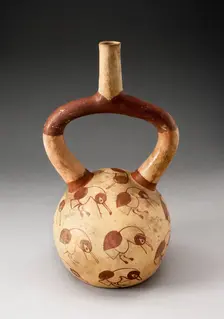 Stirrup Spout Vessel with Fineline Parrot Motifs, 100 B.C./A.D. 500. Creator: Unknown