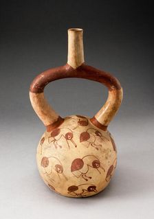 Stirrup Spout Vessel with Fineline Parrot Motifs, 100 B.C./A.D. 500. Creator: Unknown