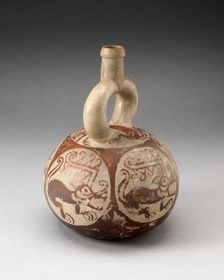 Stirrup Spout Vessel with Fineline Quadruped Motif, 100 B.C./A.D. 500. Creator: Unknown