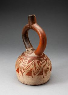 Stirrup Spout Vessel with Geometric Designs, 100 B.C./A.D. 500. Creator: Unknown