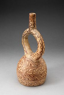 Stirrup Spout Vessel with Geometric Designs, 100 B.C./A.D. 500. Creator: Unknown